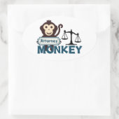 Anwalt Monkey Ovaler Aufkleber (Tasche)