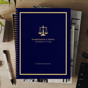 Anwalt professionelle goldene Waage der Justiz Mar Notizblock