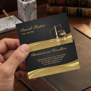 Anwalt Rechtsanwalt Justiz Elegant Schwarz Gold Da Visitenkarte