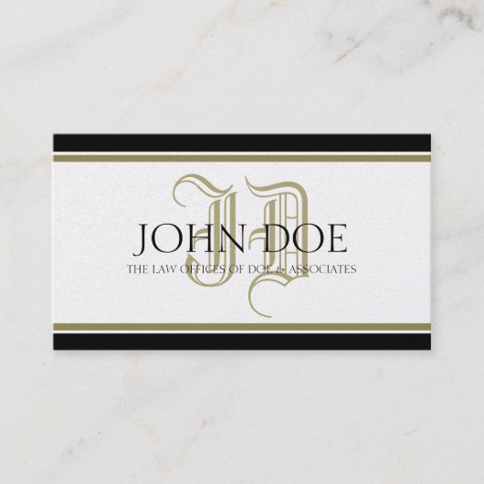 Anwalt Roman Golden Monogram Visitenkarte (Vorderseite)