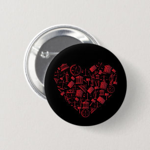 Anwalt Rotes Herz - Liebe Recht Grunge Kunst Button
