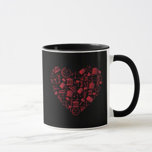 Anwalt Rotes Herz - Liebe Recht Grunge Kunst Tasse (Rechts)