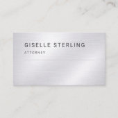 Anwalt Silber Metallic Professional Visitenkarte (Vorderseite)