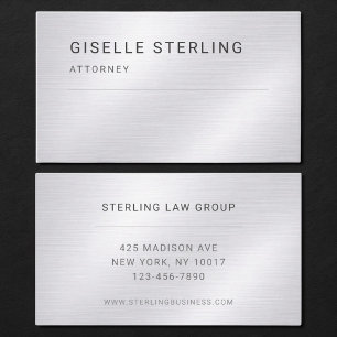 Anwalt Silber Metallic Professional Visitenkarte