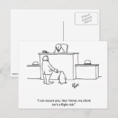 Anwalt Spaß "Flugrisiko" Postkarte (Vorne/Hinten)