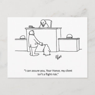 Anwalt Spaß "Flugrisiko" Postkarte