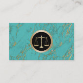 Anwalt Trendy Gold Turquoise Marble Visitenkarte (Vorderseite)