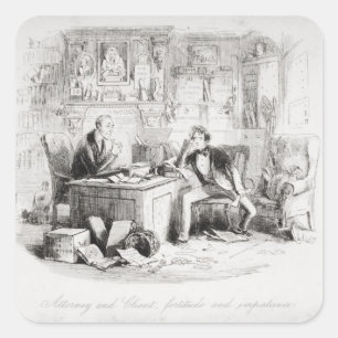 Anwalt und Kunde, Stärke und Ungeduld Quadratischer Aufkleber