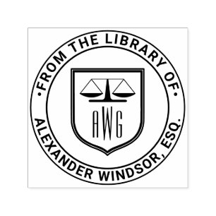 Anwalt Waage Gerechtigkeit #3NS Law Shield Bibliot Permastempel