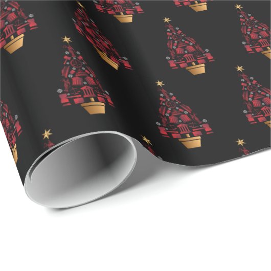 Anwalt Weihnachtsbaum Geschenkpapier (Rolleneckpunkt)