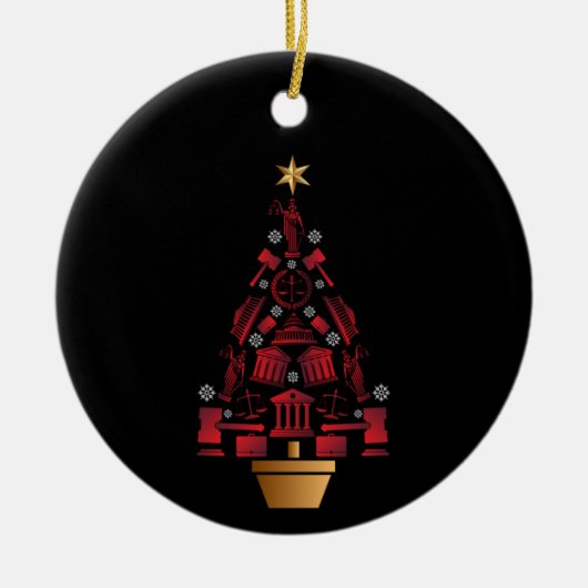 Anwalt Weihnachtsbaum Keramik Ornament (Vorne)