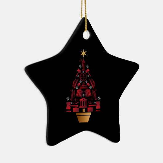 Anwalt Weihnachtsbaum Keramik Ornament (Rechts)