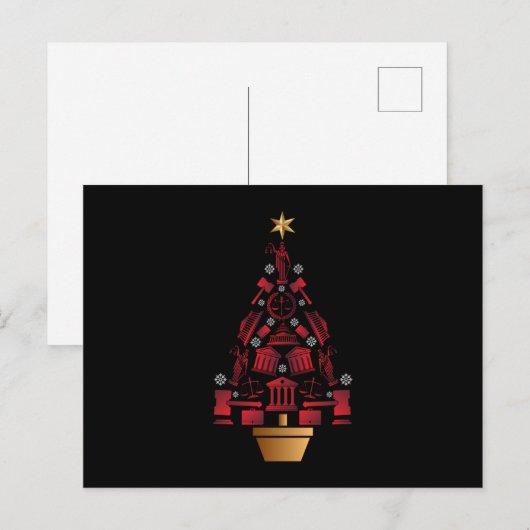 Anwalt Weihnachtsbaum Postkarte (Vorne/Hinten)