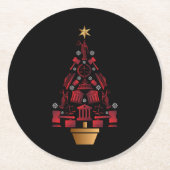 Anwalt Weihnachtsbaum Runder Pappuntersetzer (Vorderseite)