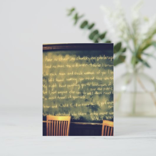 Anwalt Whitman Zitat Postkarte (Stehend Vorderseite)