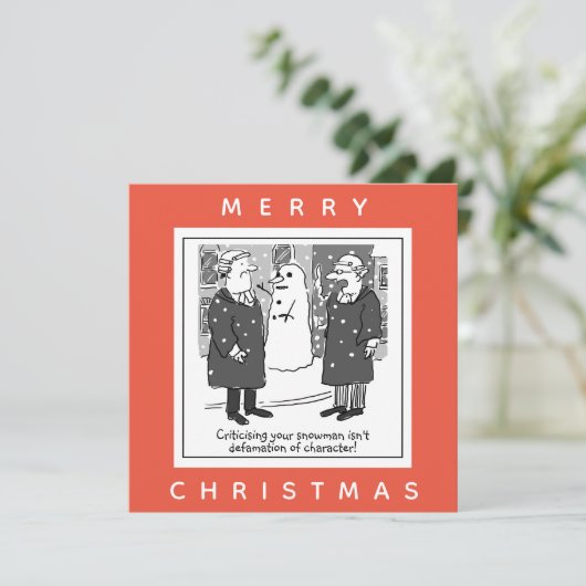 Anwälte Diffamierung von Charakter Snowman Karte (Stehend Vorderseite)