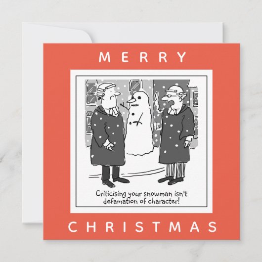 Anwälte Diffamierung von Charakter Snowman Karte (Vorderseite)