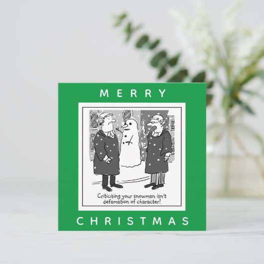 Anwälte Diffamierung von Charakter Snowman Karte (Stehend Vorderseite)