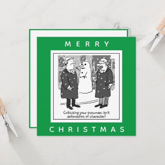 Anwälte Diffamierung von Charakter Snowman Karte (Vorderseite/Rückseite Beispiel)