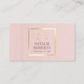 Anwältin auf dem Recht Gold-Skala Blush Pink Visitenkarte (Vorderseite)
