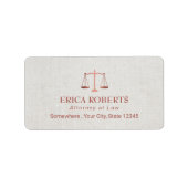 Anwältin Foil Rose Gold Klasse Linen Adressaufkleber (Vorne)