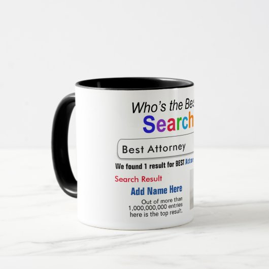 Anwältin - Funny Best Custom Search Geschenk Tasse (Vorderseite Links)