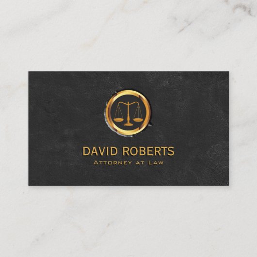 Anwältin Gold-Skala Logo Schwarze Anwälte auf dem Visitenkarte (Vorderseite)