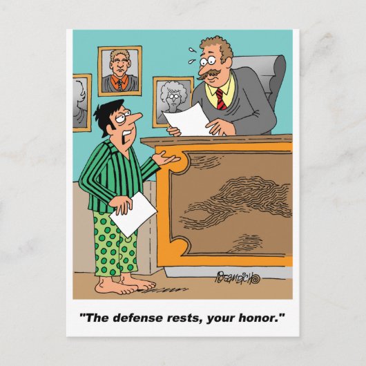 Anwältin in Pajamas Postkarte (Vorderseite)