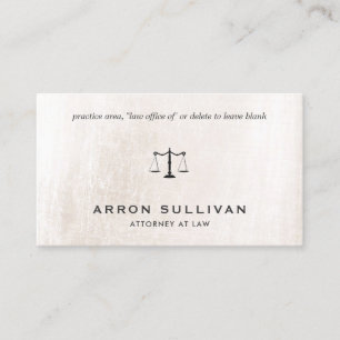 Anwältin Ivory White Marble Business Card Visitenkarte