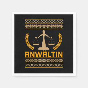 Anwaltin Lawyer Ugly Christmas Sweater Design Serviette