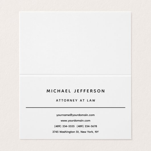 Anwältin Minimalistisch Classic Pro Visitenkarten (Außenseite Aufgefaltet)