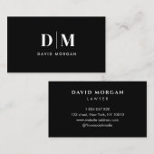 Anwältin Monogram Minimalistisch Simple Black Visitenkarte (Vorne/Hinten)