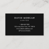 Anwältin Monogram Minimalistisch Simple Black Visitenkarte (Rückseite)