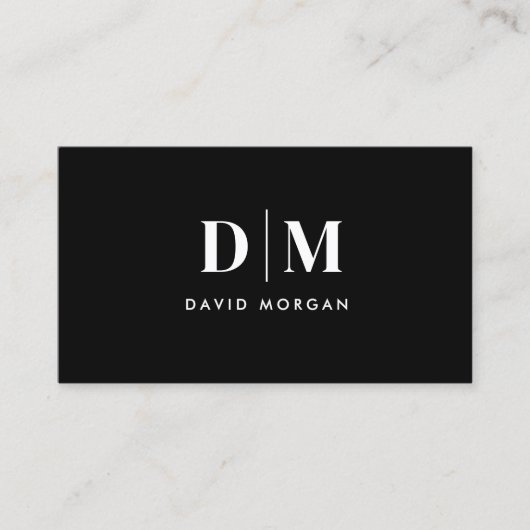 Anwältin Monogram Minimalistisch Simple Black Visitenkarte (Vorderseite)