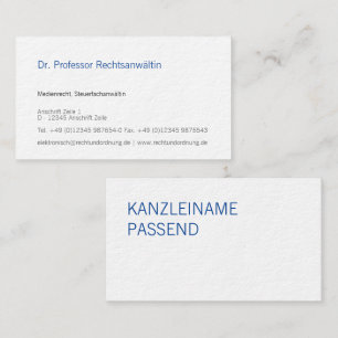 Anwältin Visitenkarte