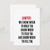 Anwältin Wir wissen, wann wir sie halten, wissen w Dankeskarte (Vorne/Hinten)