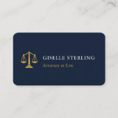 Anwalts Navy Blau Gold QR Code Professional Visitenkarte (Vorderseite)