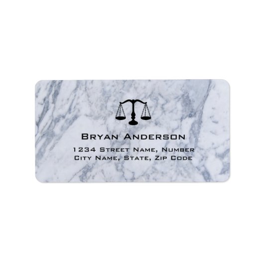 Anwaltsanwalt Marmoradresse Adressaufkleber (Vorne)