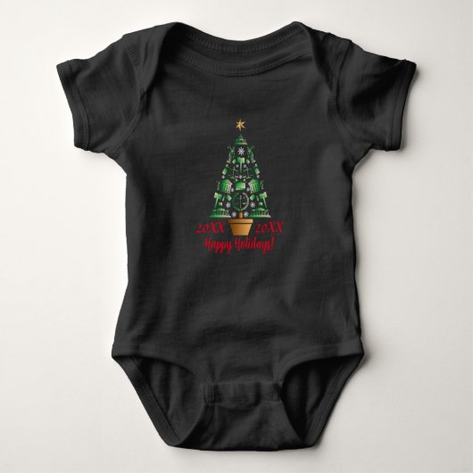 Anwaltsanwalt Weihnachtsbaum Baby Strampler (Vorderseite)