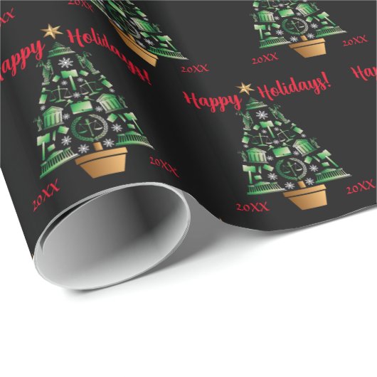 Anwaltsanwalt Weihnachtsbaum Geschenkpapier (Rolleneckpunkt)