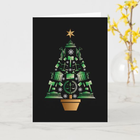 Anwaltsanwalt Weihnachtsbaum Karte (Gelbe Blume)