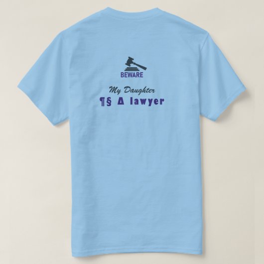 Anwaltshammer, Personalisierter Warnschild Abschlu T-Shirt (Design Rückseite)