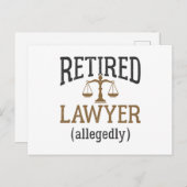 Anwaltskanzlei, angeblich "Retirement Attorney" Postkarte (Vorne/Hinten)
