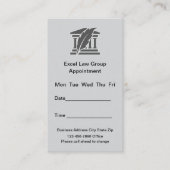 Anwaltskanzlei Ernennung von Visitenkarten Terminkarte (Vorderseite)