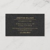 Anwaltskanzlei Imitate Leather Gold Black Visitenkarte (Rückseite)