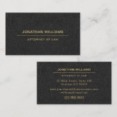 Anwaltskanzlei Imitate Leather Gold Black Visitenkarte (Vorne/Hinten)