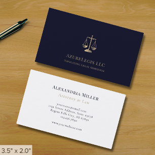 Anwaltskanzlei in Navy Blau und Gold Visitenkarte