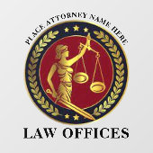 Anwaltskanzlei - Justizkanzlei - Laurels Fensteraufkleber (Blatt)