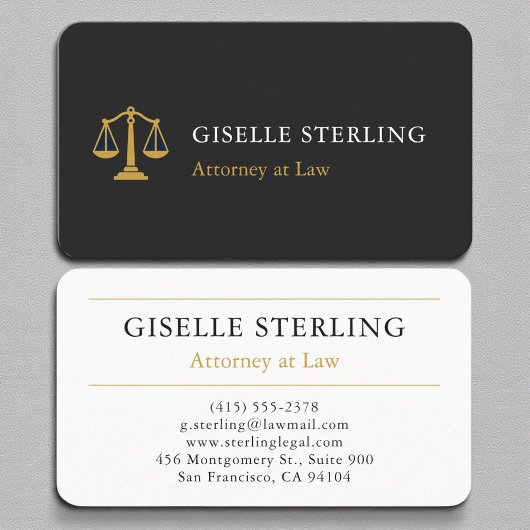 Anwaltskanzlei Luxury Black & Gold Beruflich Visitenkarte