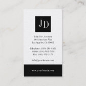 Anwaltskanzlei Monogram Gold Paper Visitenkarte (Rückseite)